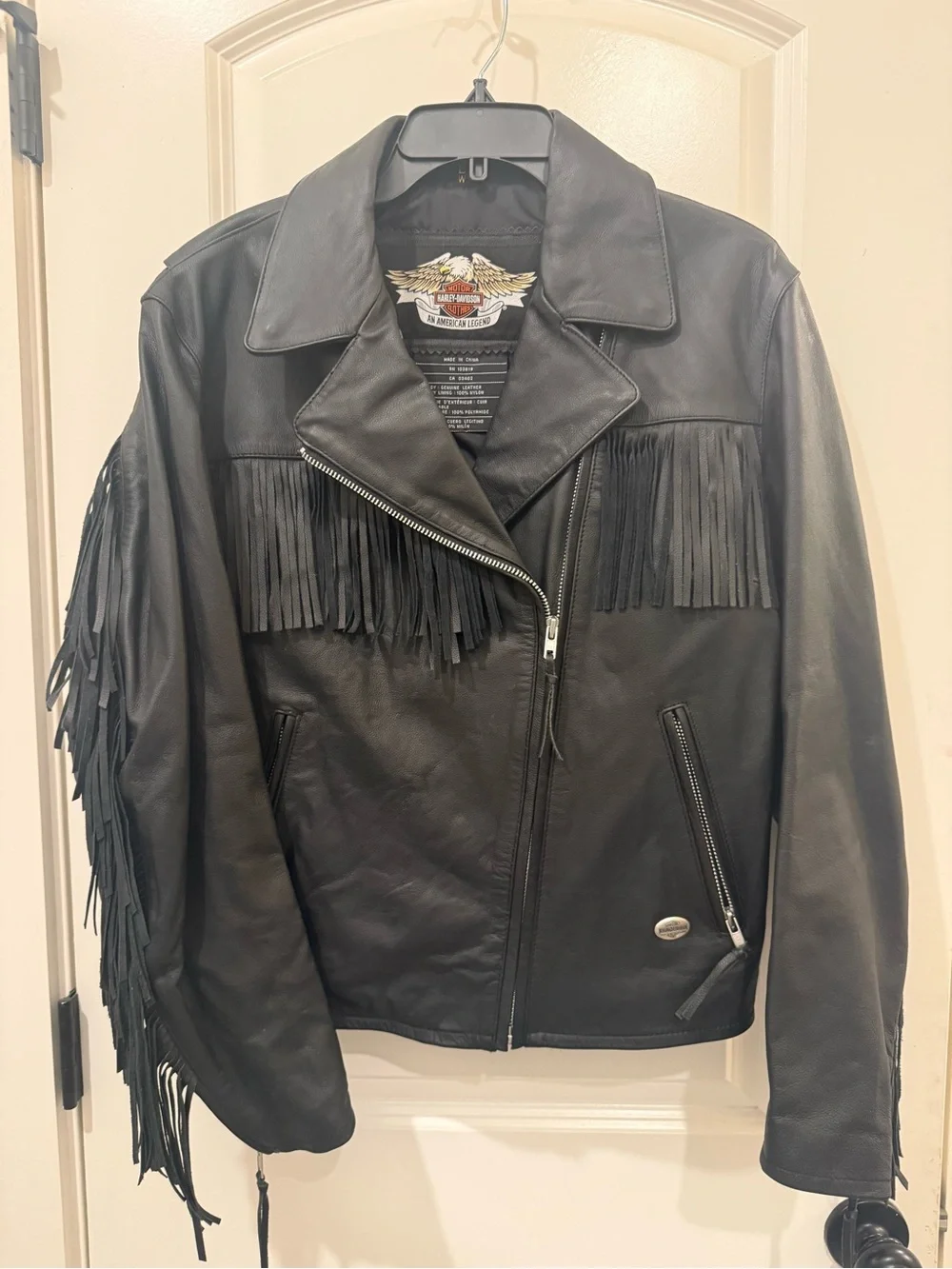 Harley-Davidson Women’s Large Genuine Leather Fringe Motorcycle Jacket